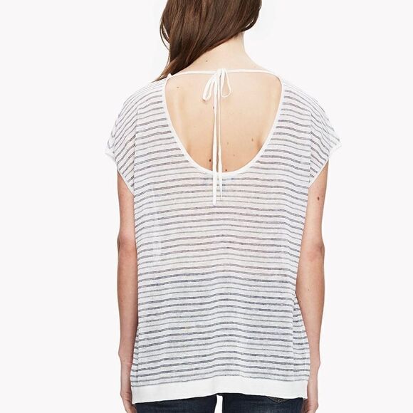 NWT Theory Low Back Striped Pullover Knit Top - Picture 6 of 9
